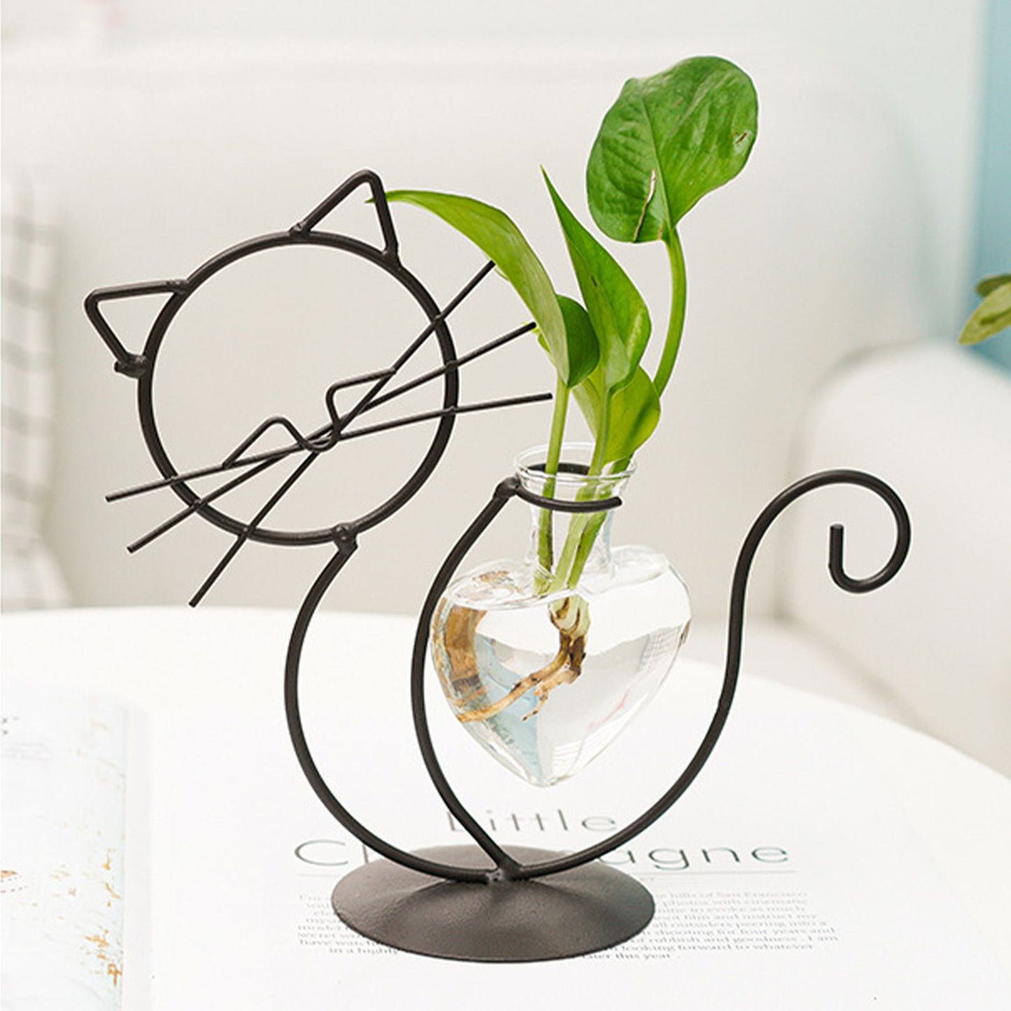 Simple Cat Iron Flower Ware Hydroponic Flower Arrangement Vase V1294-YM0523-220331WD01-2