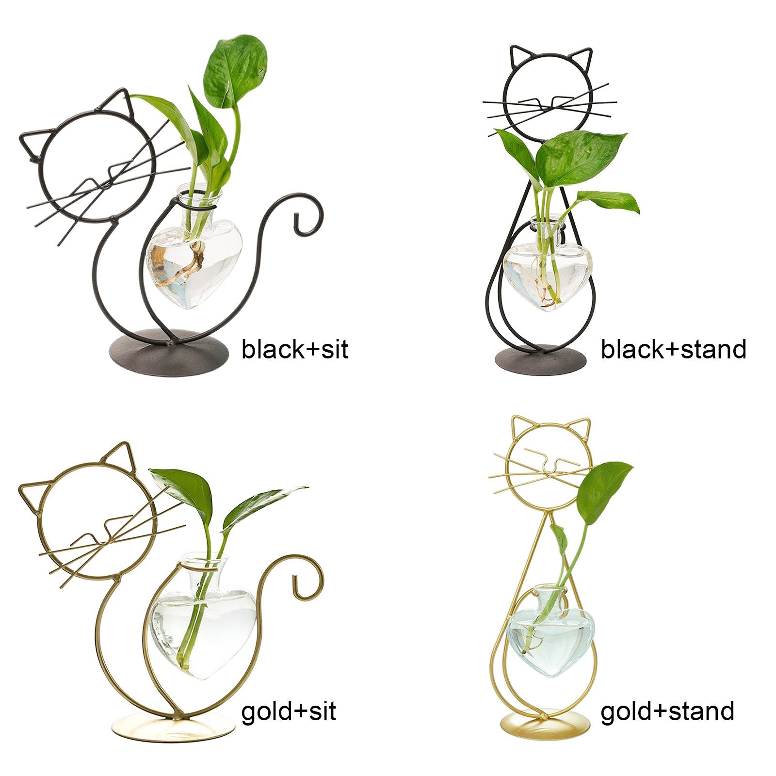 Simple Cat Iron Flower Ware Hydroponic Flower Arrangement Vase V1294-YM0523-220331WD01-2