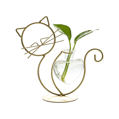 Simple Cat Iron Flower Ware Hydroponic Flower Arrangement Vase V1294-YM0523-220331WD01-3