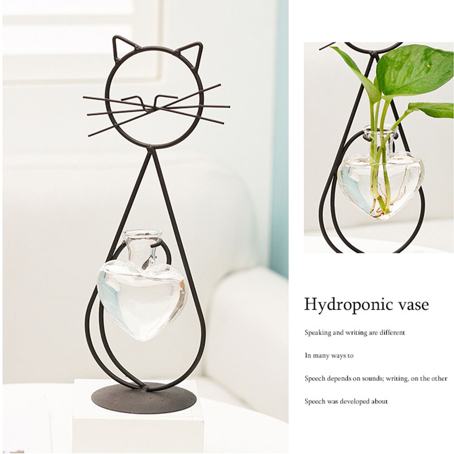 Simple Cat Iron Flower Ware Hydroponic Flower Arrangement Vase V1294-YM0523-220331WD01-3