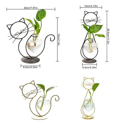 Simple Cat Iron Flower Ware Hydroponic Flower Arrangement Vase V1294-YM0523-220331WD01-3