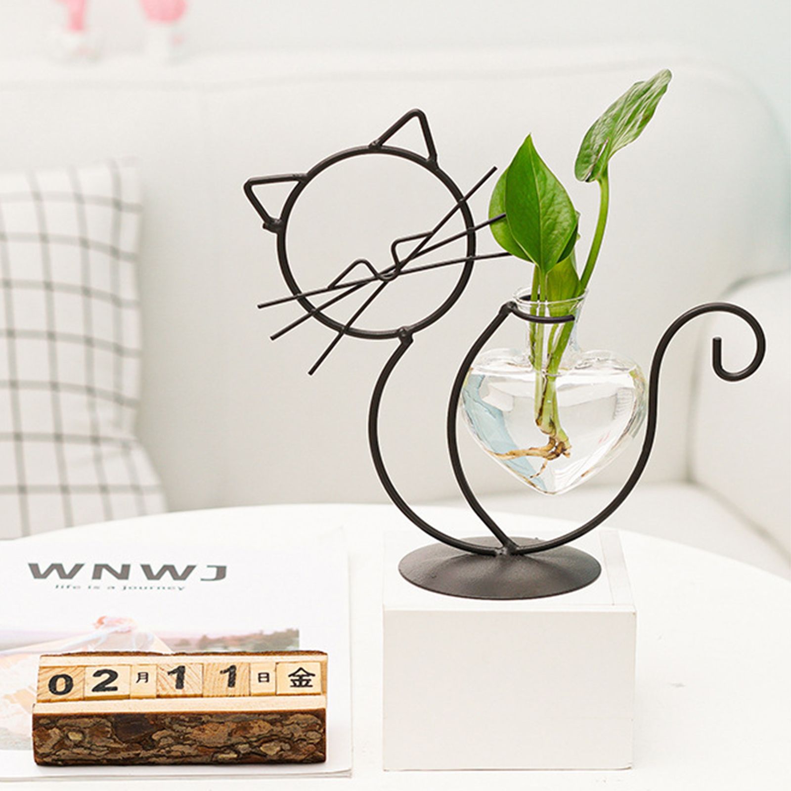 Simple Cat Iron Flower Ware Hydroponic Flower Arrangement Vase V1294-YM0523-220331WD01-4