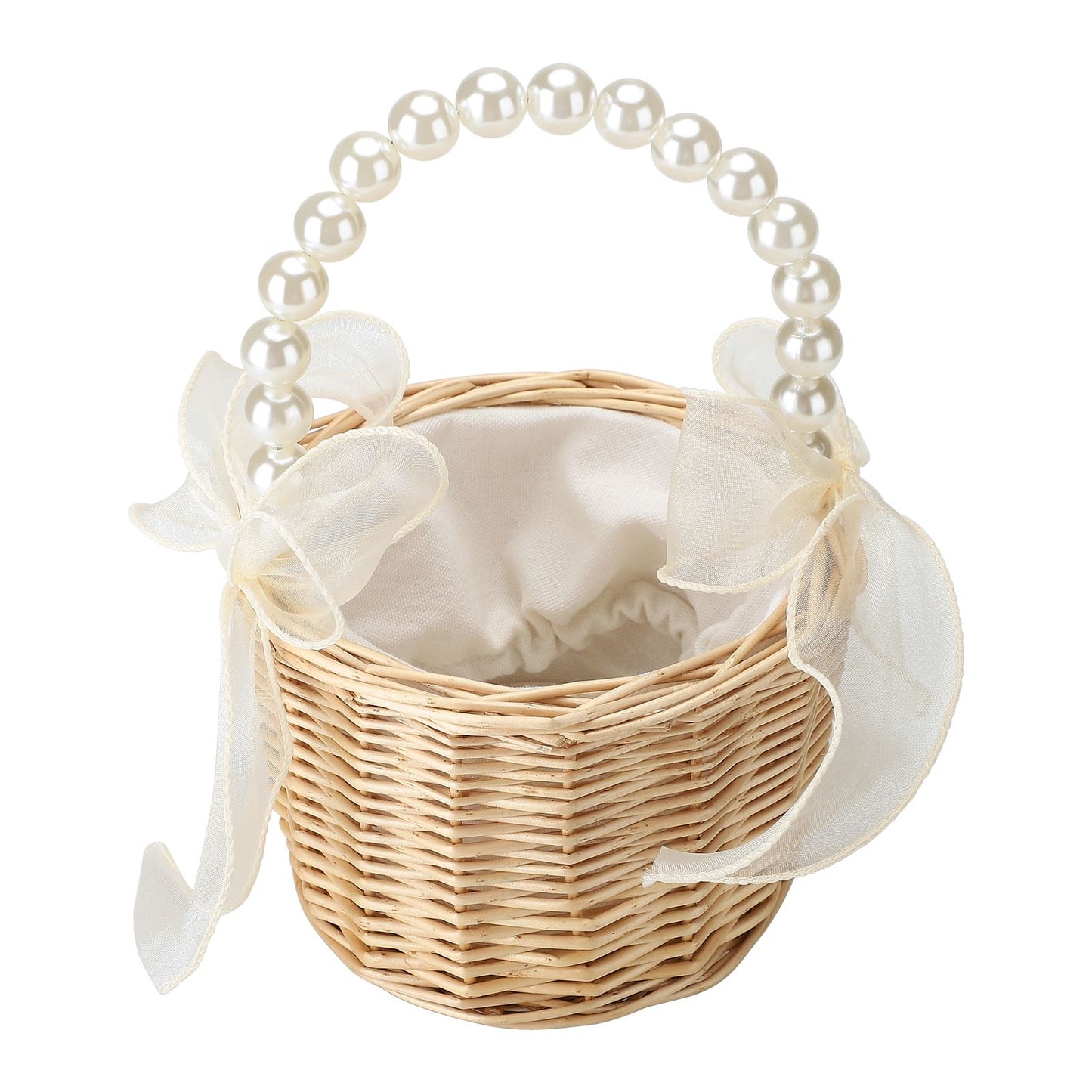 Wedding Ceremony Ring Pillow Flower Basket Portable Burlap Bowknot Vintage Wedding Basket V1294-YM0523-220331XY01-1