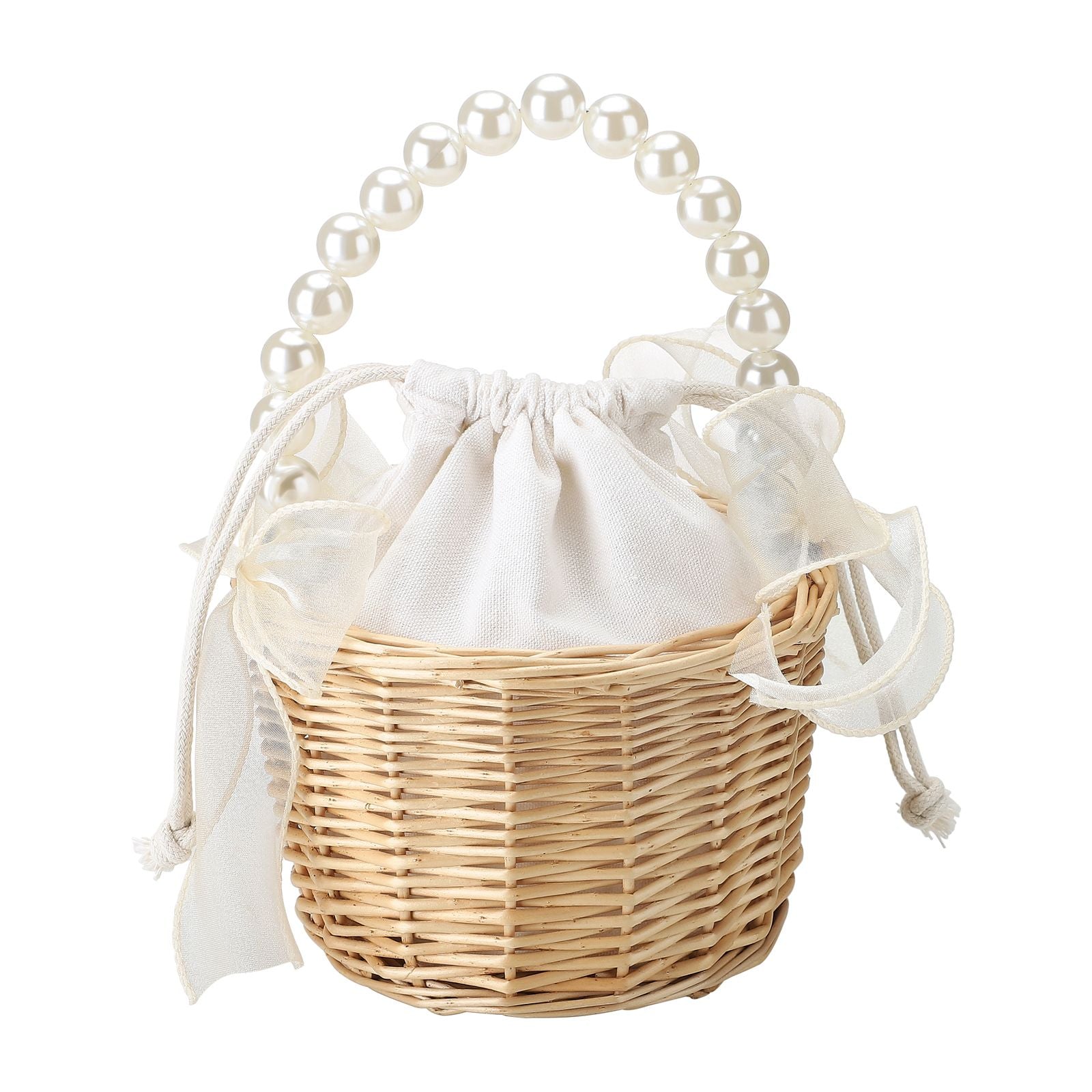 Wedding Ceremony Ring Pillow Flower Basket Portable Burlap Bowknot Vintage Wedding Basket V1294-YM0523-220331XY01-2