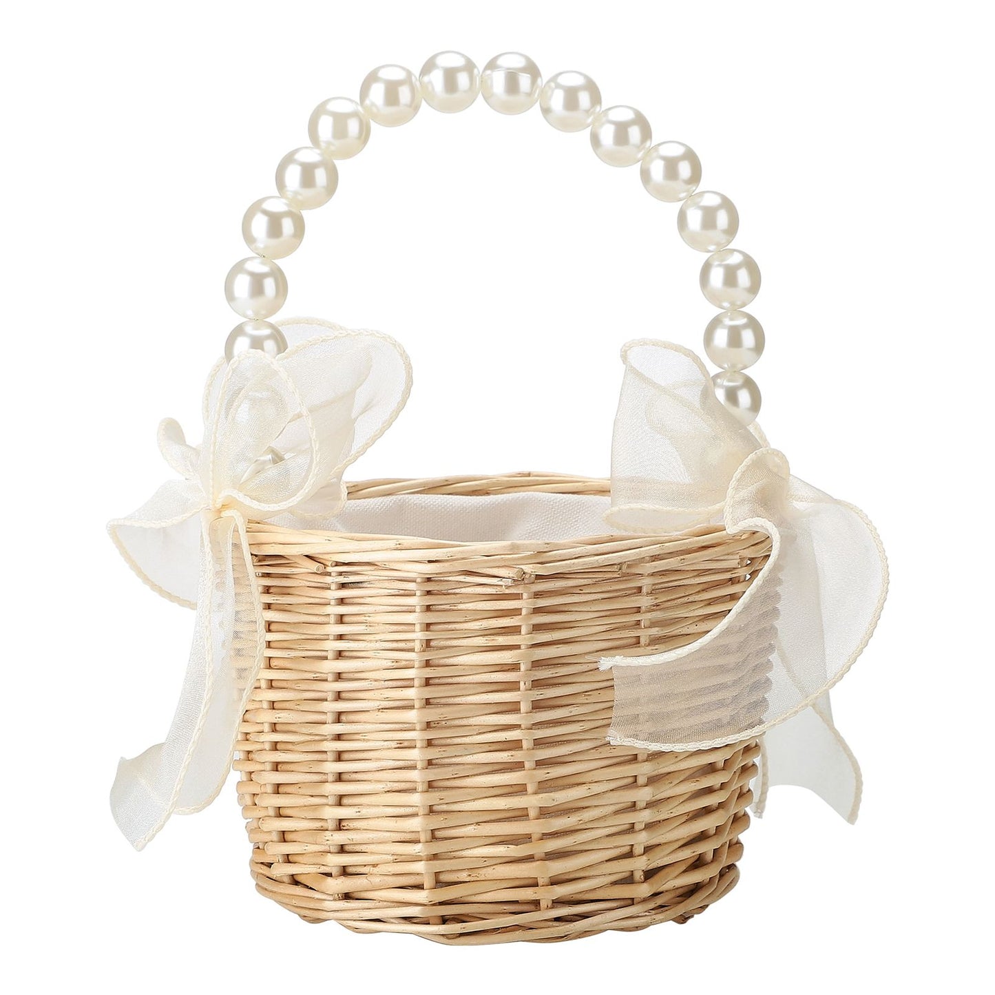 Wedding Ceremony Ring Pillow Flower Basket Portable Burlap Bowknot Vintage Wedding Basket V1294-YM0523-220331XY01-2