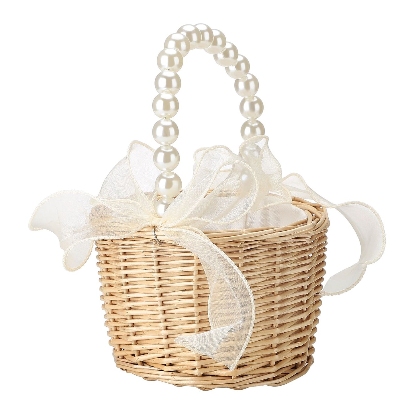 Wedding Ceremony Ring Pillow Flower Basket Portable Burlap Bowknot Vintage Wedding Basket V1294-YM0523-220331XY01-2