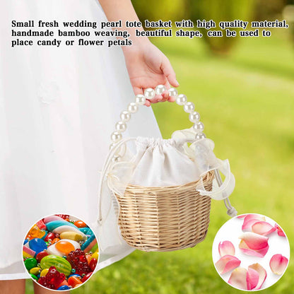 Wedding Ceremony Ring Pillow Flower Basket Portable Burlap Bowknot Vintage Wedding Basket V1294-YM0523-220331XY01-2