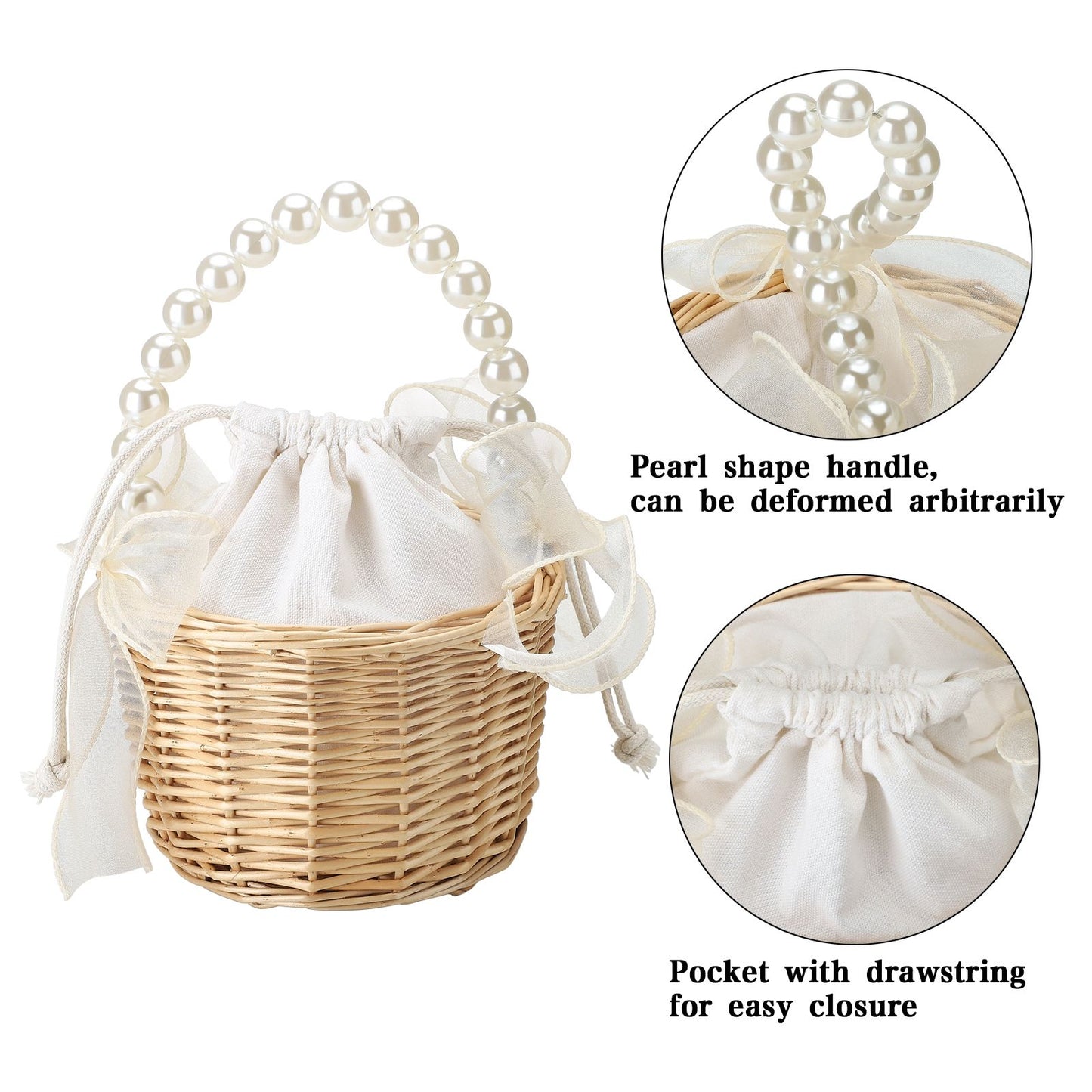 Wedding Ceremony Ring Pillow Flower Basket Portable Burlap Bowknot Vintage Wedding Basket V1294-YM0523-220331XY01-2