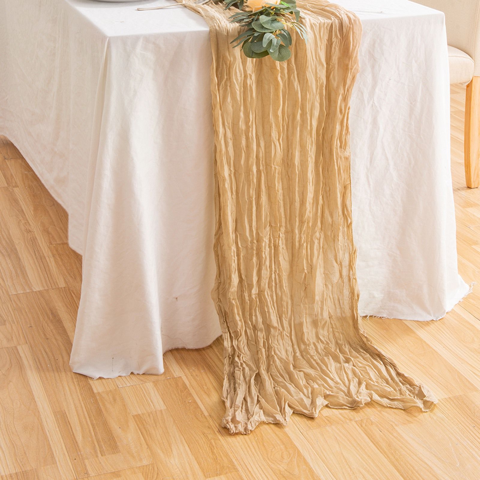 Pleated Cheese Cloth Table Flag Foldable Table Runner for Dining Table V1294-YM0523-220401YF14-4