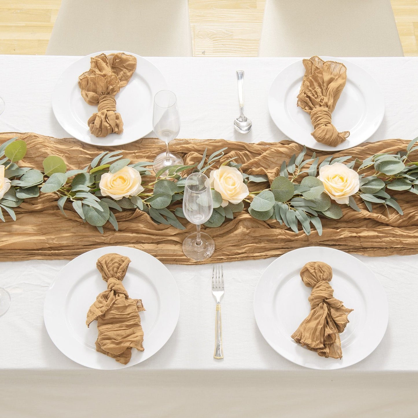 Pleated Cheese Cloth Table Flag Foldable Table Runner for Dining Table V1294-YM0523-220401YF14-4