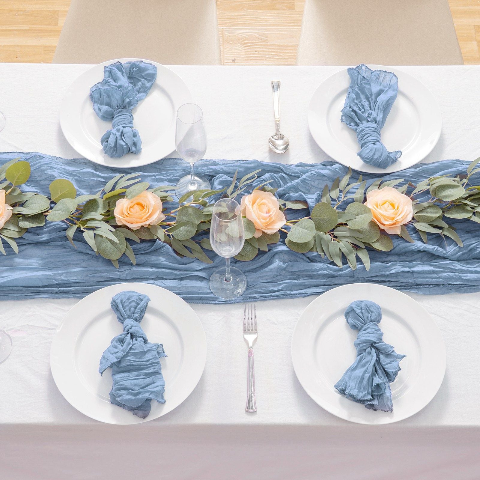 Pleated Cheese Cloth Table Flag Foldable Table Runner for Dining Table V1294-YM0523-220401YF14-5