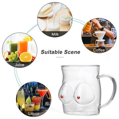 Glass Coffee Mug 480ml Large Capacity Glass Household Milk Juice Breakfast Cup with Handle V1294-YM0523-220406TW05