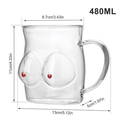 Glass Coffee Mug 480ml Large Capacity Glass Household Milk Juice Breakfast Cup with Handle V1294-YM0523-220406TW05