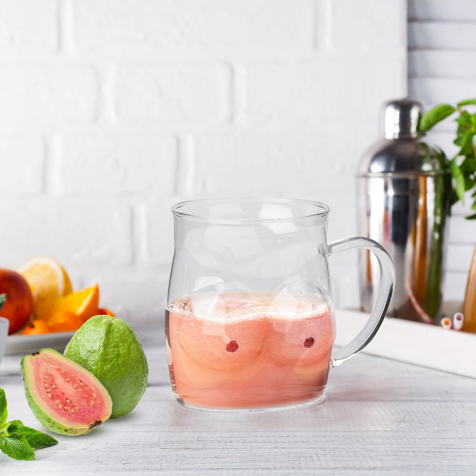 Glass Coffee Mug 480ml Large Capacity Glass Household Milk Juice Breakfast Cup with Handle V1294-YM0523-220406TW05