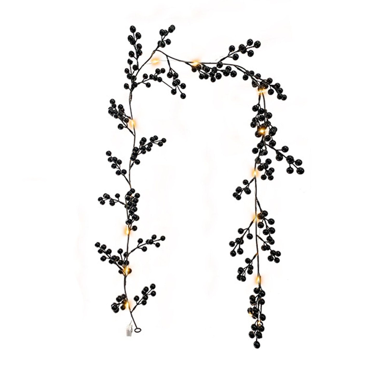 Artificial Berry Rattan with Black Berries Christmas Decoration Rattan for Mantelpiece Stair Handrail V1294-YM0523-220406TW08-1