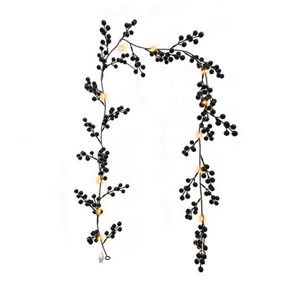 Artificial Berry Rattan with Black Berries Christmas Decoration Rattan for Mantelpiece Stair Handrail V1294-YM0523-220406TW08-1