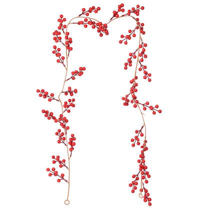 Artificial Berry Rattan with Black Berries Christmas Decoration Rattan for Mantelpiece Stair Handrail V1294-YM0523-220406TW08-1
