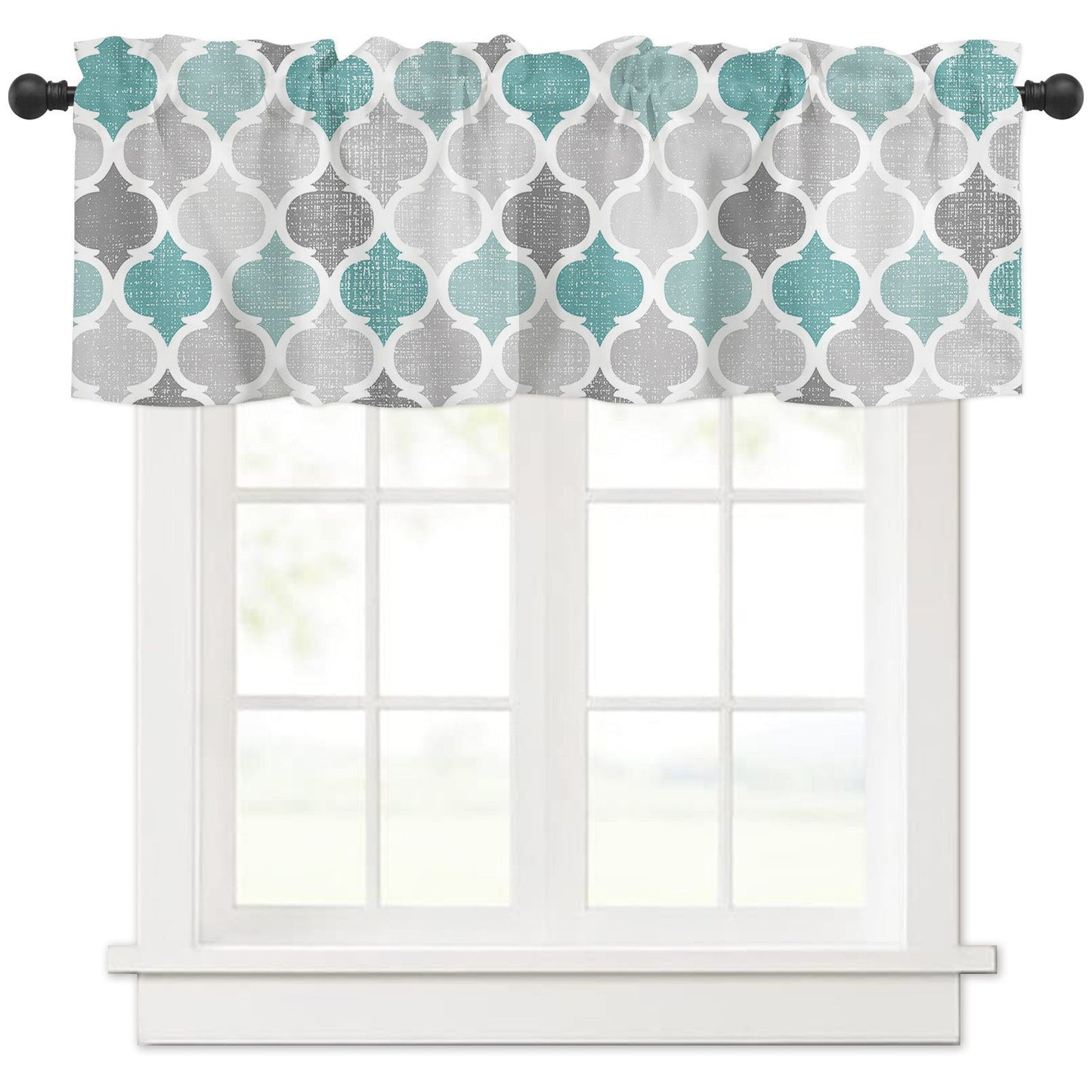 Window Top Curtain Fashion Printing Light Blocking Valance Short Curtain for Home Use 137x45cm V1294-YM0523-220409CY16-2