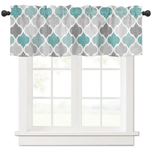 Window Top Curtain Fashion Printing Light Blocking Valance Short Curtain for Home Use 137x45cm V1294-YM0523-220409CY16-2