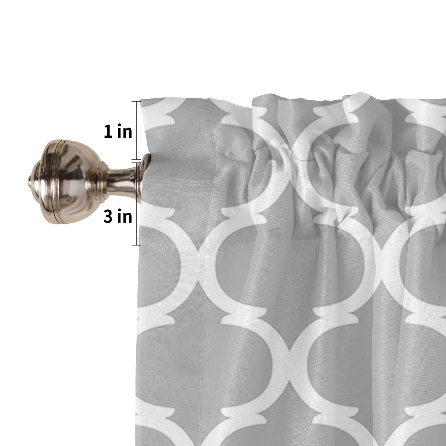 Window Top Curtain Fashion Printing Light Blocking Valance Short Curtain for Home Use 137x45cm V1294-YM0523-220409CY16-2