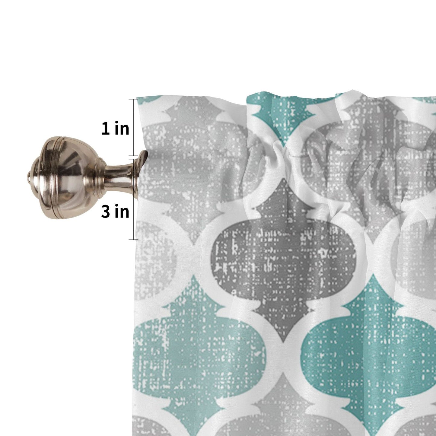 Window Top Curtain Fashion Printing Light Blocking Valance Short Curtain for Home Use 137x45cm V1294-YM0523-220409CY16-2