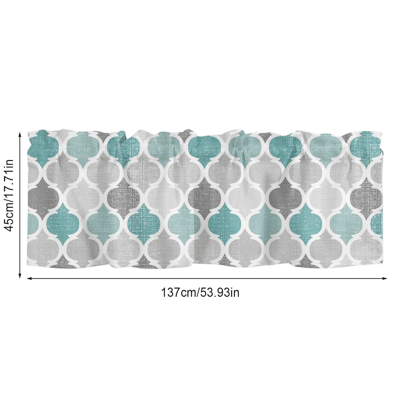 Window Top Curtain Fashion Printing Light Blocking Valance Short Curtain for Home Use 137x45cm V1294-YM0523-220409CY16-2