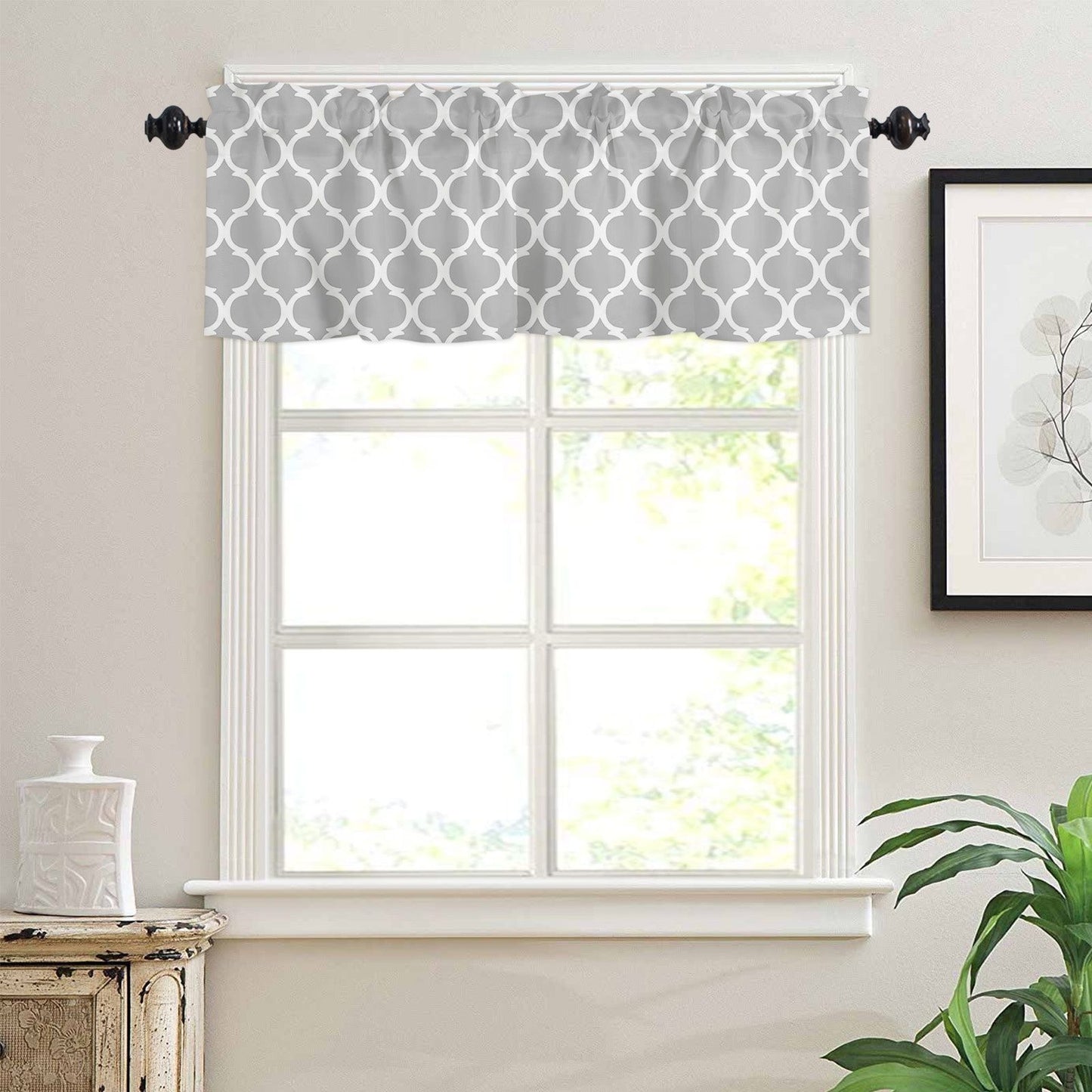 Window Top Curtain Fashion Printing Light Blocking Valance Short Curtain for Home Use 137x45cm V1294-YM0523-220409CY16-2