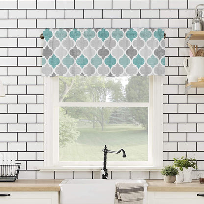 Window Top Curtain Fashion Printing Light Blocking Valance Short Curtain for Home Use 137x45cm V1294-YM0523-220409CY16-2