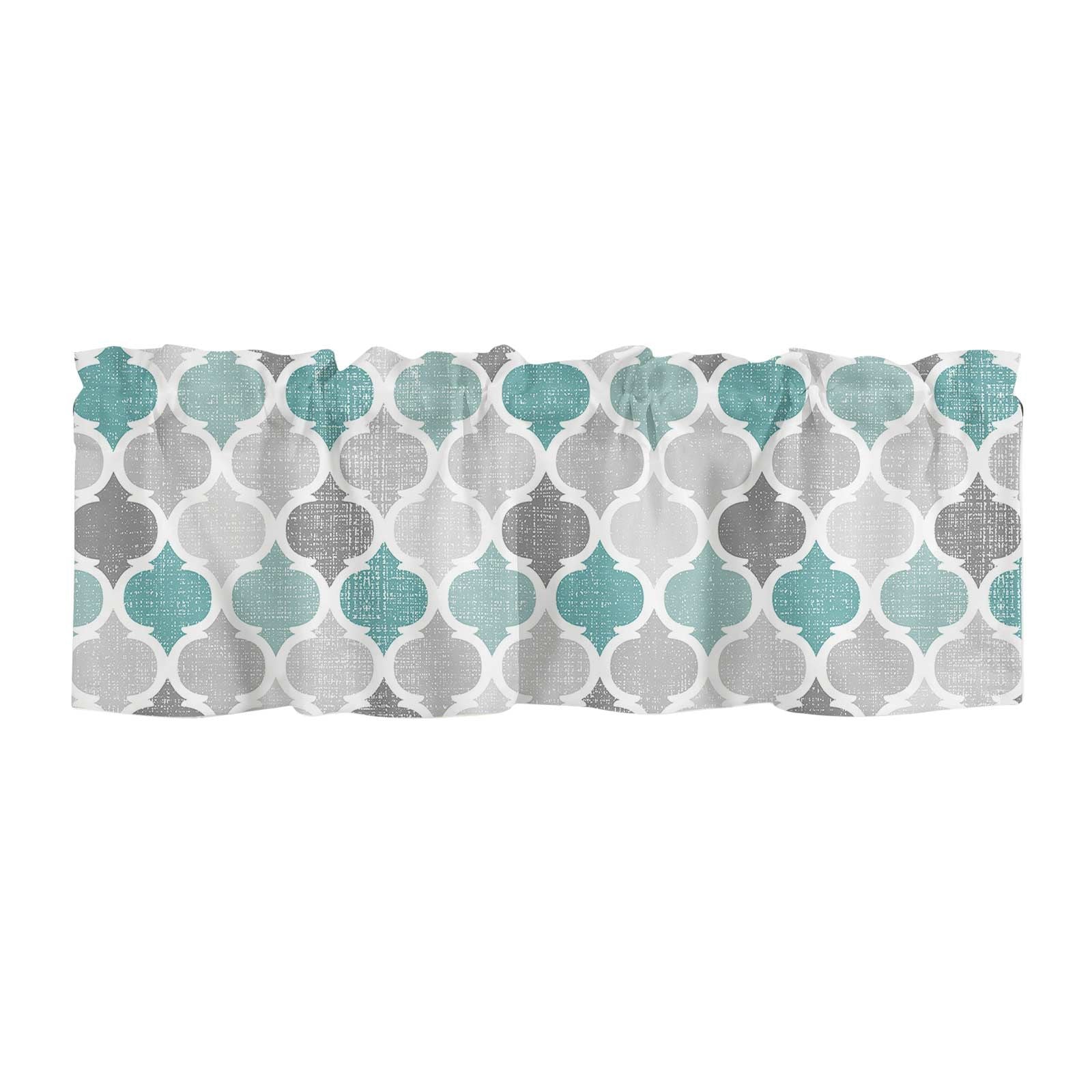 Window Top Curtain Fashion Printing Light Blocking Valance Short Curtain for Home Use 137x45cm V1294-YM0523-220409CY16-2