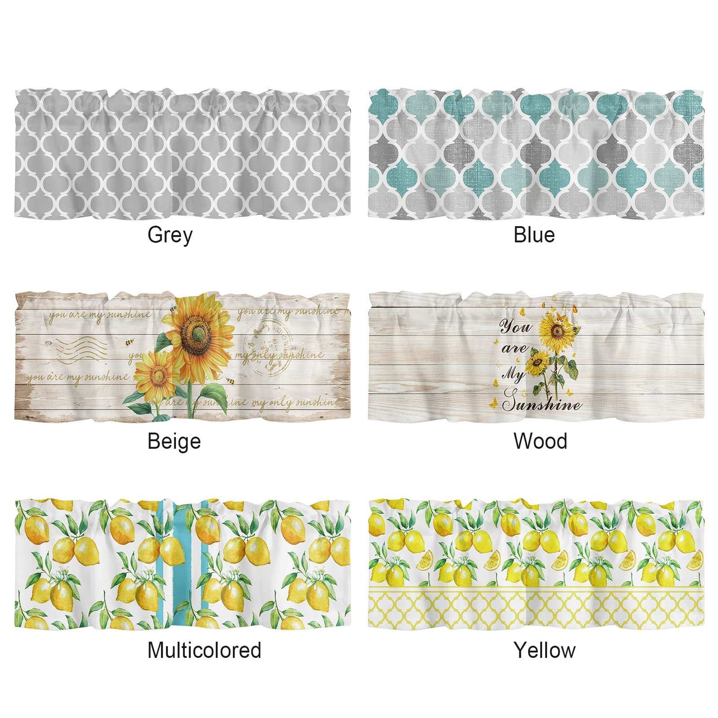 Window Top Curtain Fashion Printing Light Blocking Valance Short Curtain for Home Use 137x45cm V1294-YM0523-220409CY16-2