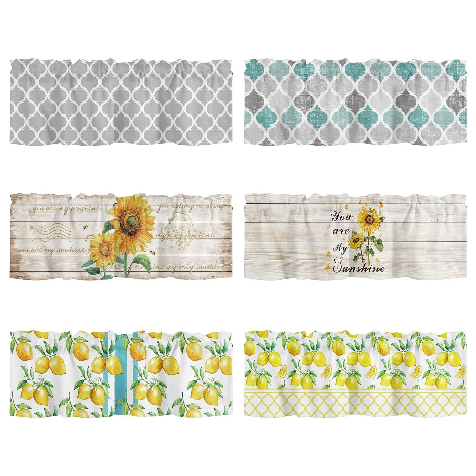 Window Top Curtain Fashion Printing Light Blocking Valance Short Curtain for Home Use 137x45cm V1294-YM0523-220409CY16-2
