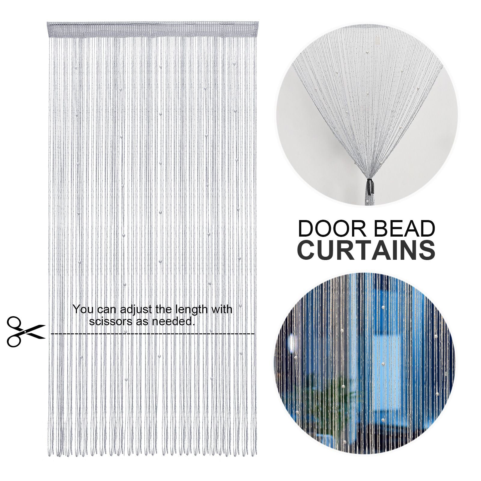 Door Bead Curtain Room Divide Beaded Door String Curtain 1x2m Home Decoration V1294-YM0523-220413TW02-1