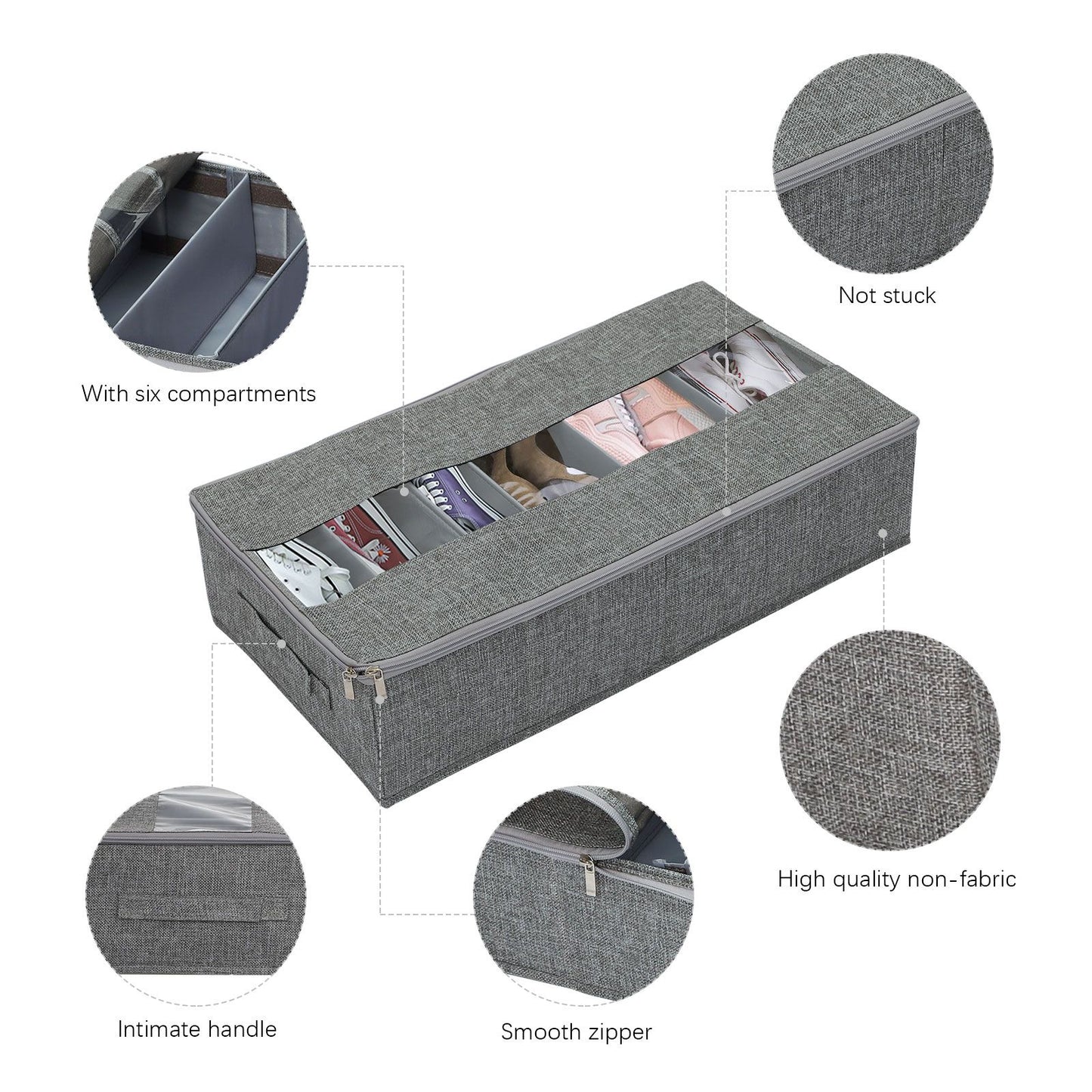 Washable Cotton Linen Six Grid Shoe Box V1294-YM0523-220420CY34
