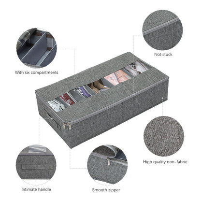 Washable Cotton Linen Six Grid Shoe Box V1294-YM0523-220420CY34
