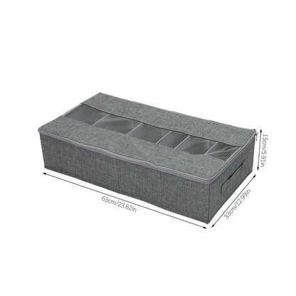 Washable Cotton Linen Six Grid Shoe Box V1294-YM0523-220420CY34