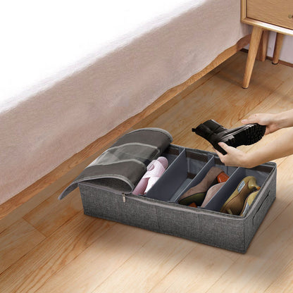 Washable Cotton Linen Six Grid Shoe Box V1294-YM0523-220420CY34