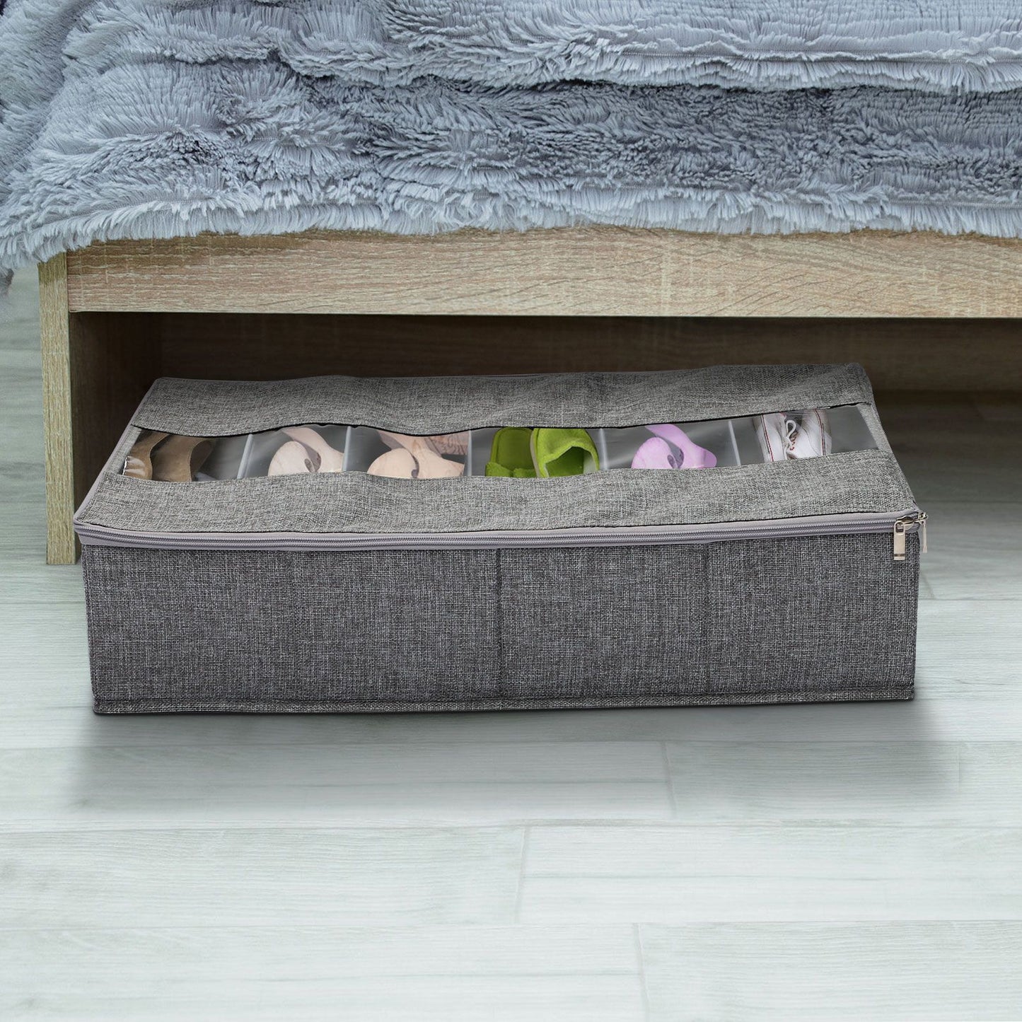 Washable Cotton Linen Six Grid Shoe Box V1294-YM0523-220420CY34