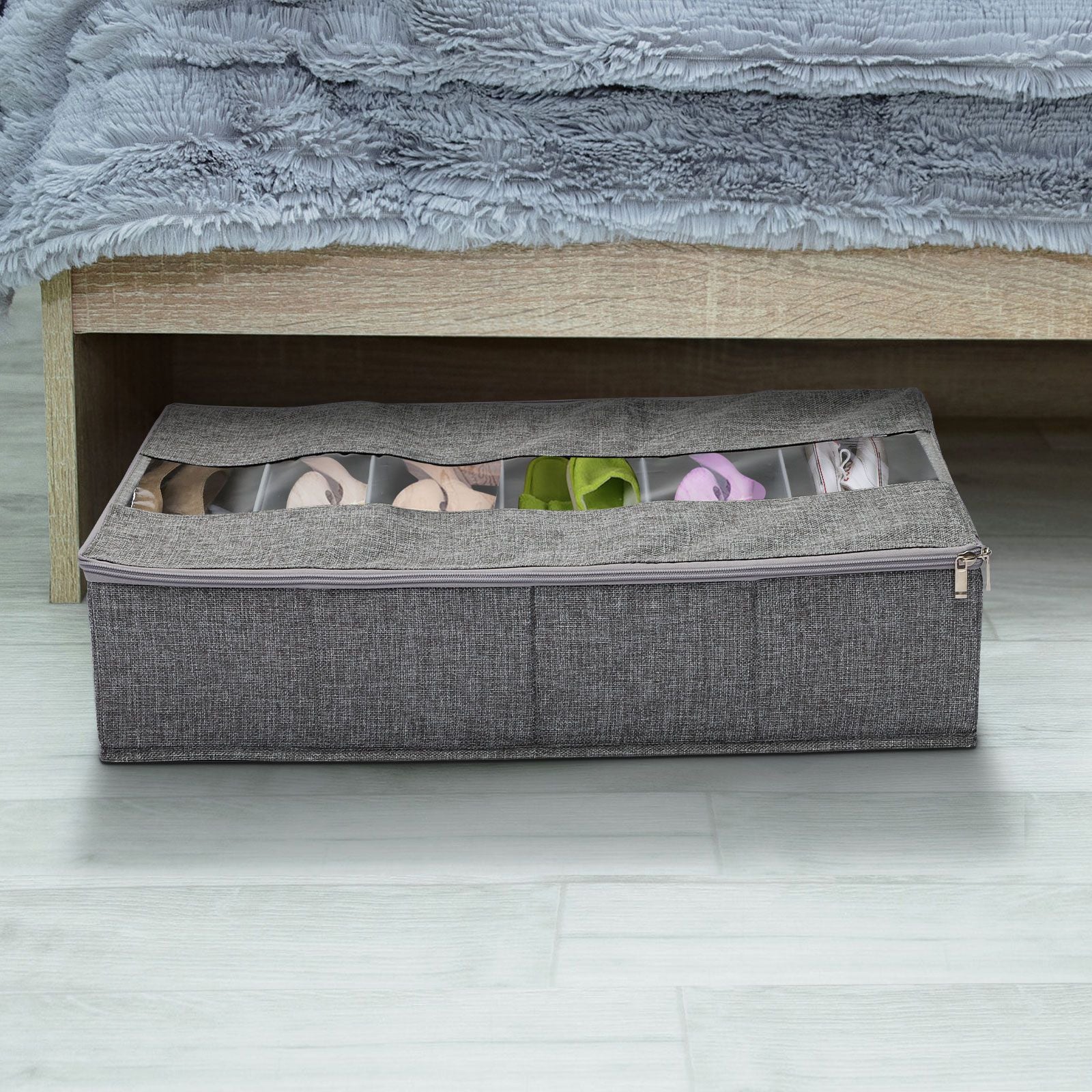 Washable Cotton Linen Six Grid Shoe Box V1294-YM0523-220420CY34