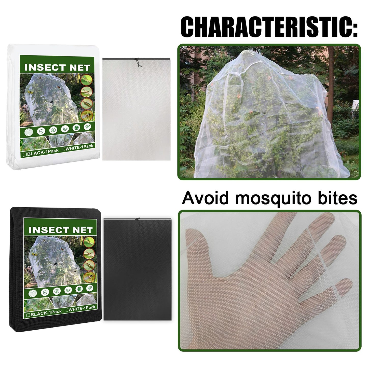 4pcs Tree Insect Barrier Pe Insect Net For Farm Courtyard 1.5 x 1m V1294-YM0523-220423DJ0130