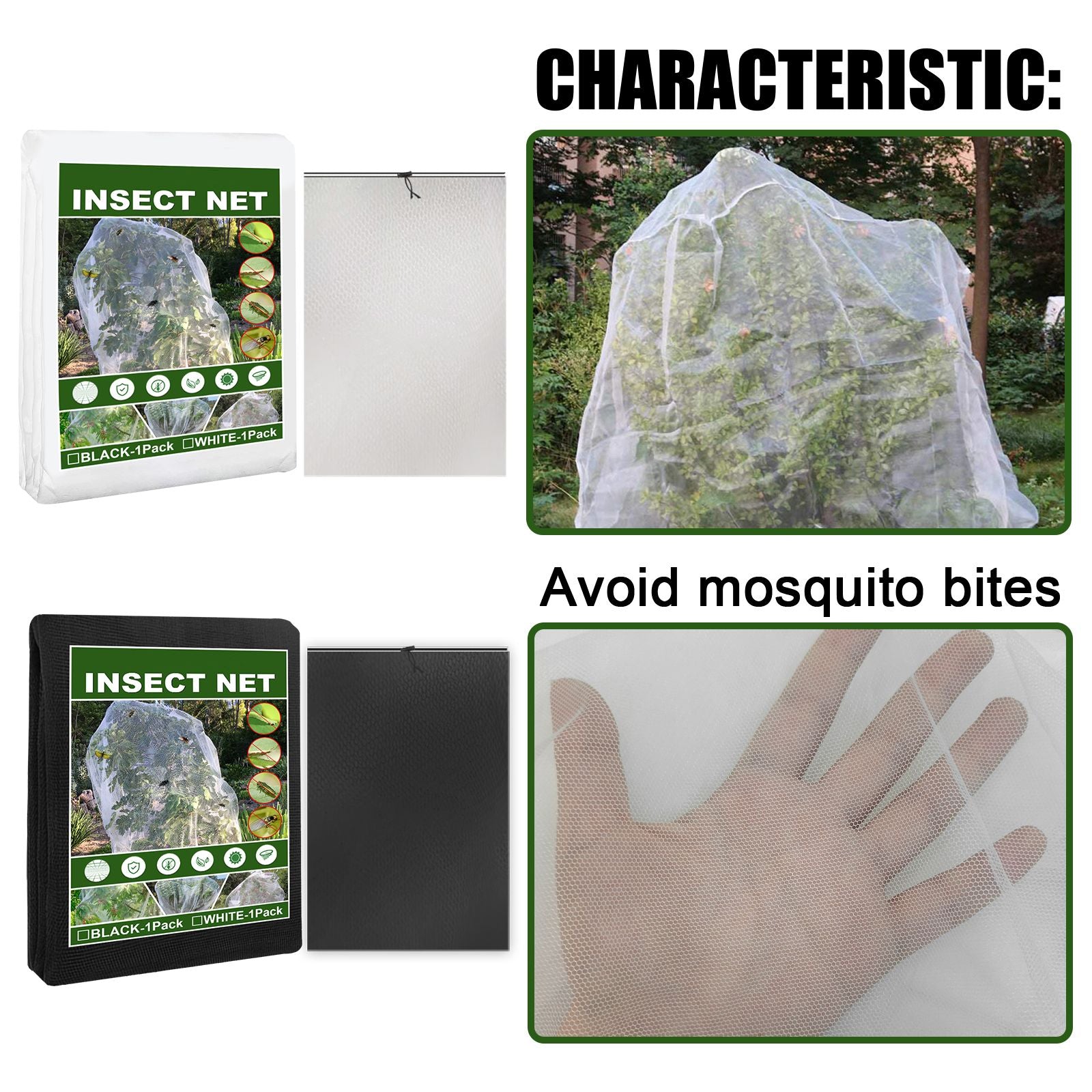4pcs Tree Insect Barrier Pe Insect Net For Farm Courtyard 1.5 x 1m V1294-YM0523-220423DJ0130