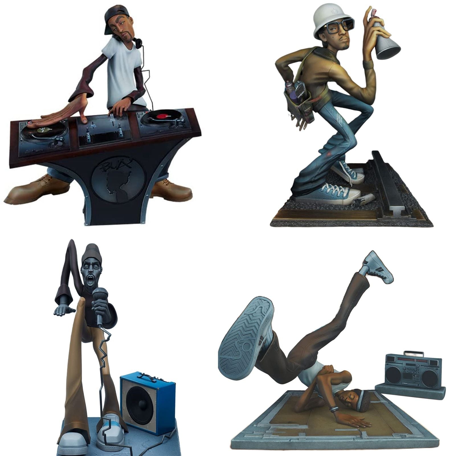 Hip Hop Elements Sculpture Artist Statue DJ Break Dance Modeling Resin Sculpture V1294-YM0523-220425ZH01-4