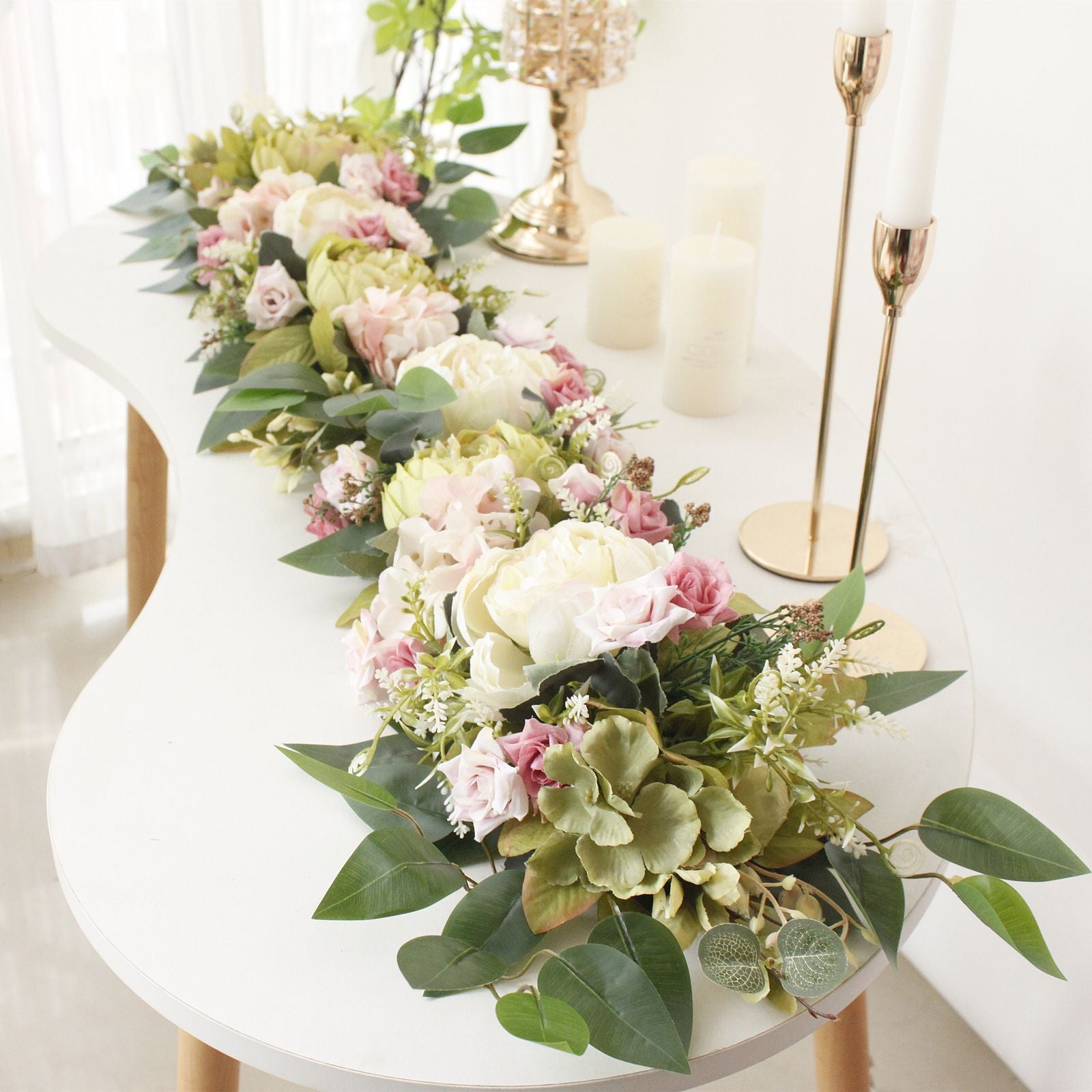 2PCS Set Artificial Wedding Arch Flowers Kit Flower Swag Wedding Arch Decor V1294-YM0523-220427XY01-6