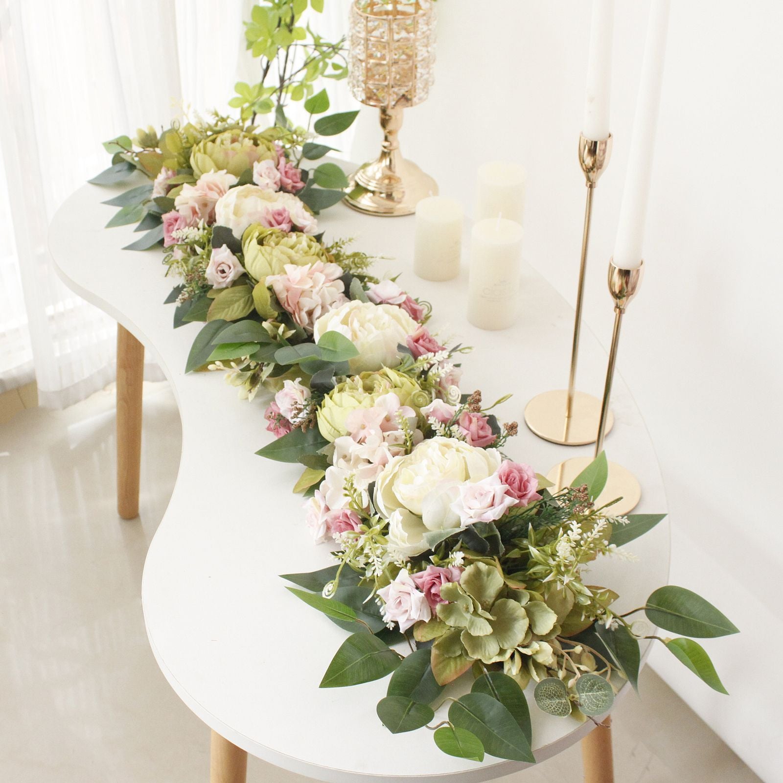 2PCS Set Artificial Wedding Arch Flowers Kit Flower Swag Wedding Arch Decor V1294-YM0523-220427XY01-6