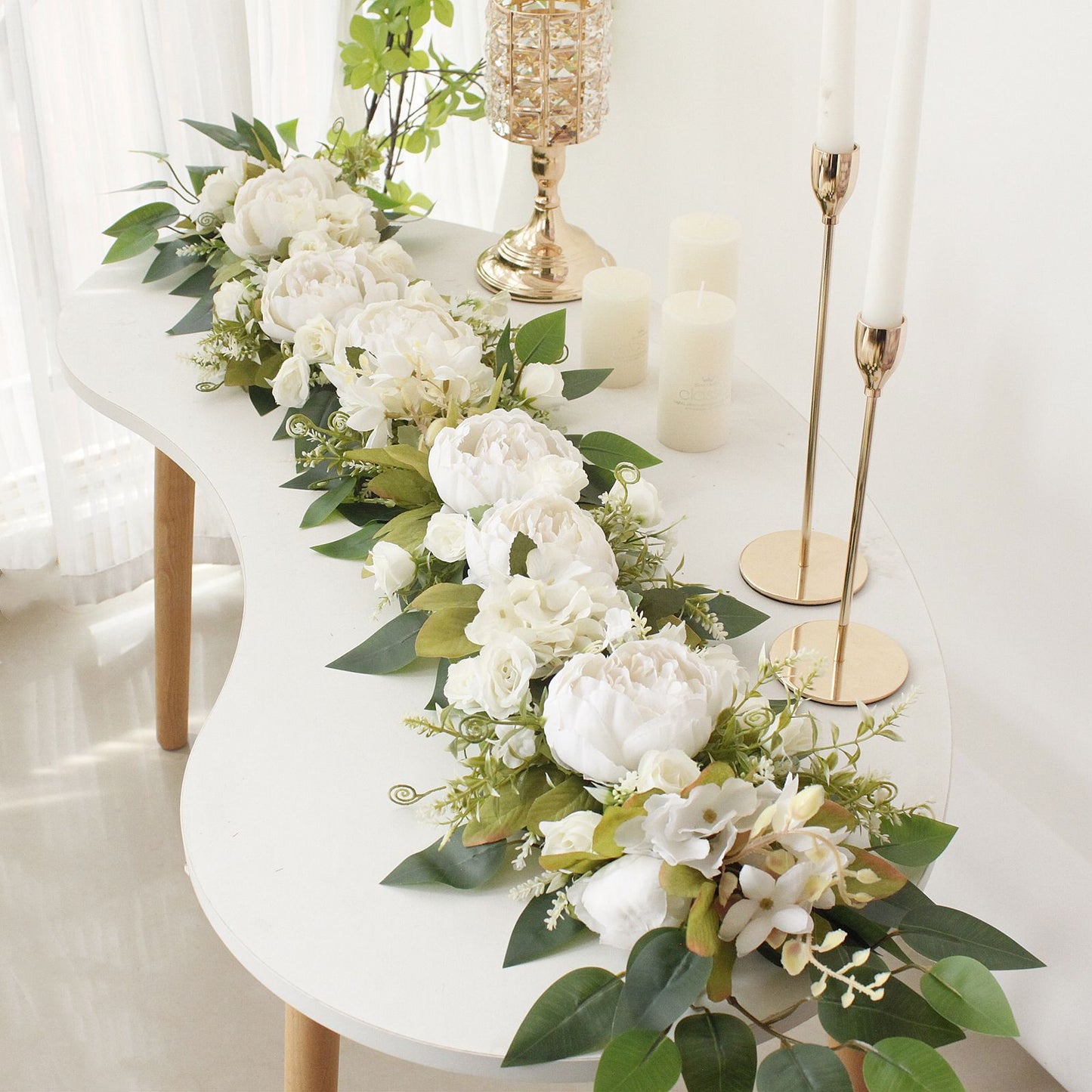 2PCS Set Artificial Wedding Arch Flowers Kit Flower Swag Wedding Arch Decor V1294-YM0523-220427XY01-6