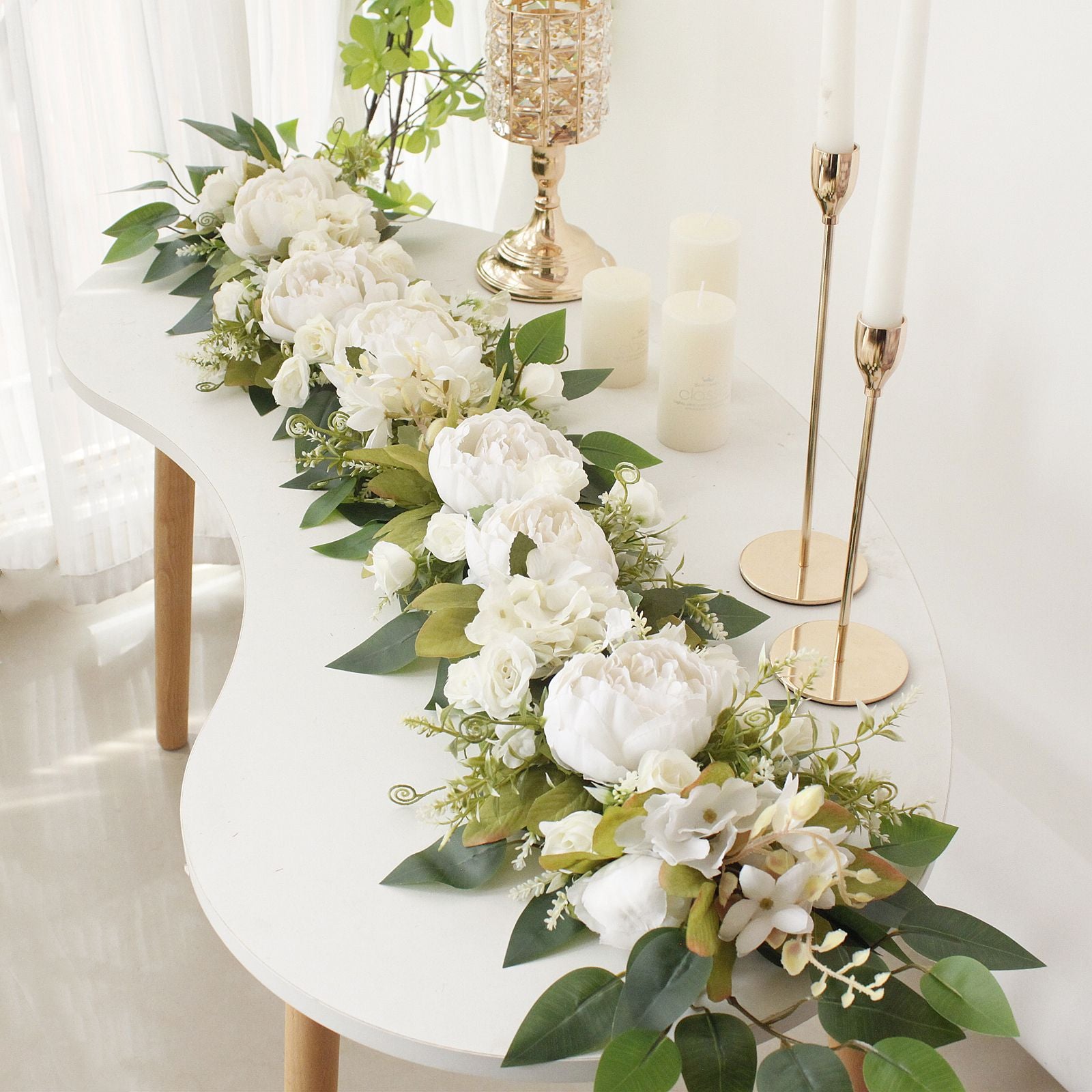 2PCS Set Artificial Wedding Arch Flowers Kit Flower Swag Wedding Arch Decor V1294-YM0523-220427XY01-6
