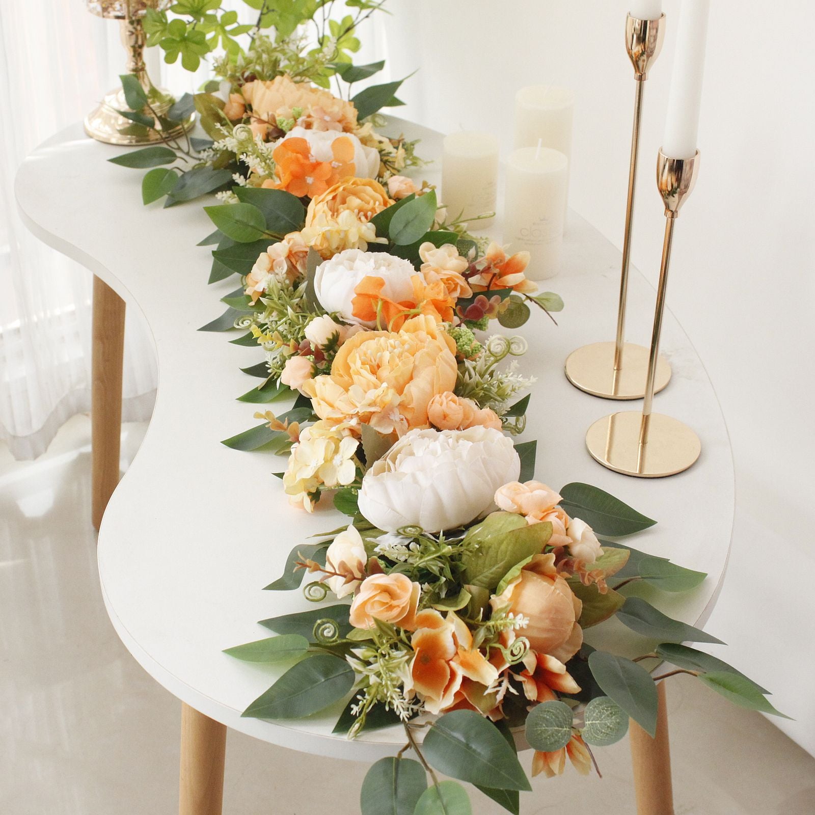 2PCS Set Artificial Wedding Arch Flowers Kit Flower Swag Wedding Arch Decor V1294-YM0523-220427XY01-6
