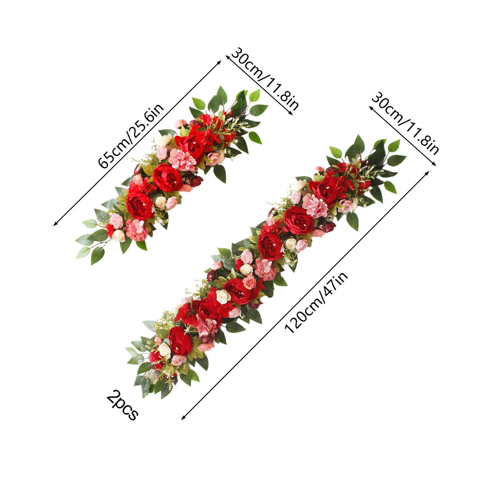 2PCS Set Artificial Wedding Arch Flowers Kit Flower Swag Wedding Arch Decor V1294-YM0523-220427XY01-6