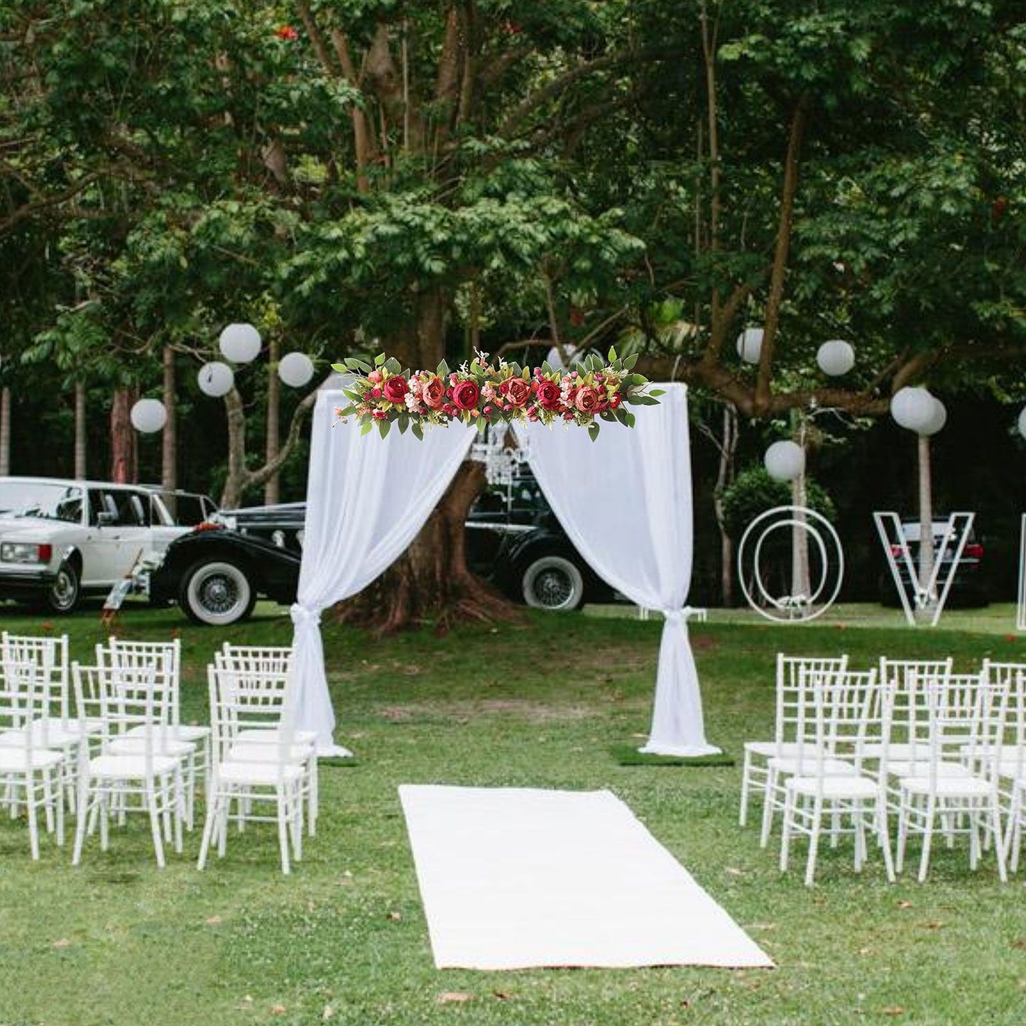 2PCS Set Artificial Wedding Arch Flowers Kit Flower Swag Wedding Arch Decor V1294-YM0523-220427XY01-6