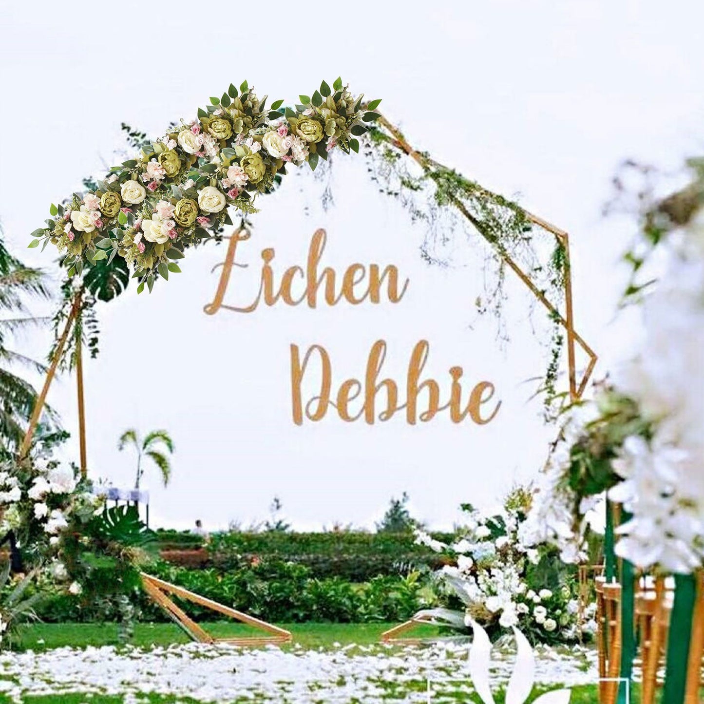 2PCS Set Artificial Wedding Arch Flowers Kit Flower Swag Wedding Arch Decor V1294-YM0523-220427XY01-6