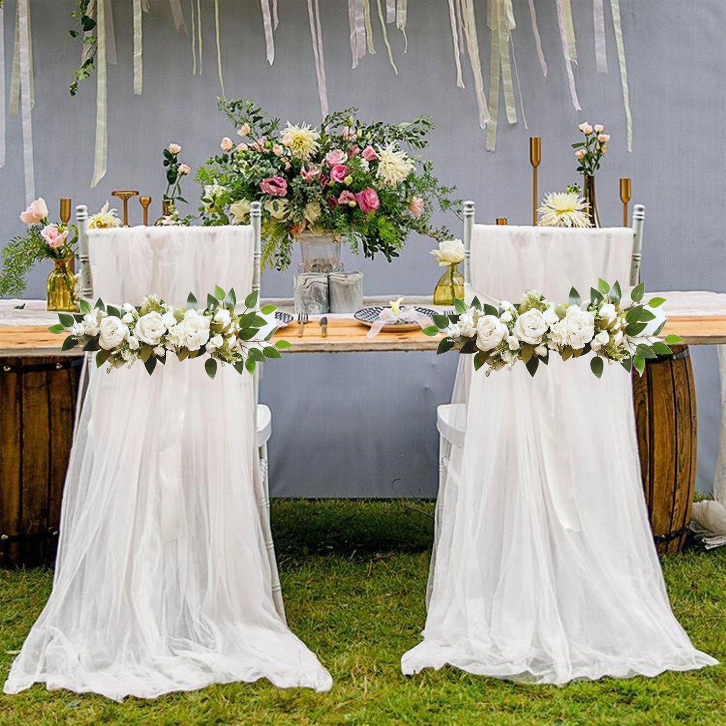 2PCS Set Artificial Wedding Arch Flowers Kit Flower Swag Wedding Arch Decor V1294-YM0523-220427XY01-6